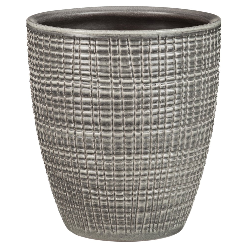 Ghiveci, rotund gri, 13.2 cm  Scheurich
