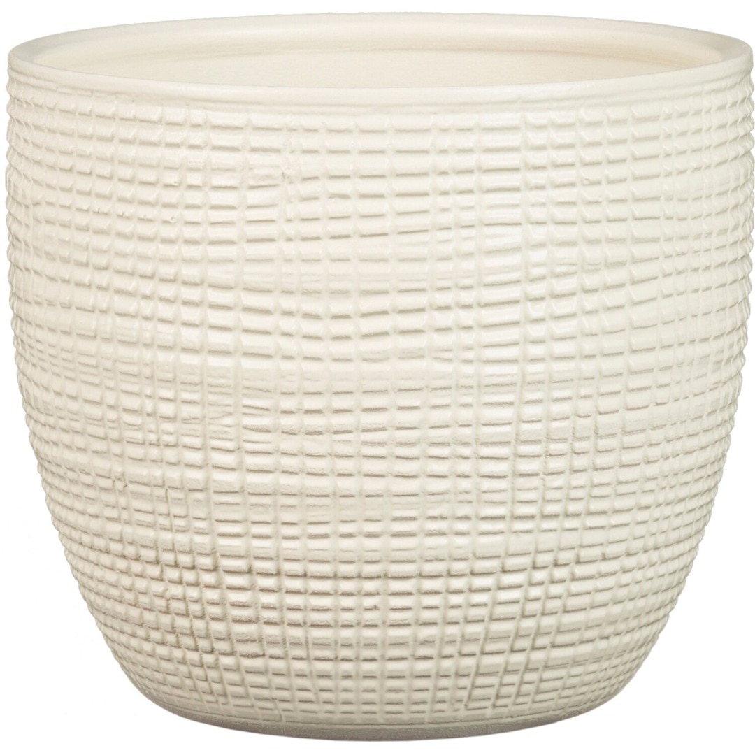 Ghiveci, rotund alb, 21.5 cm  Scheurich