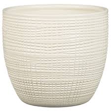 Ghiveci, rotund alb Vanilla, 25.5 cm  Scheurich