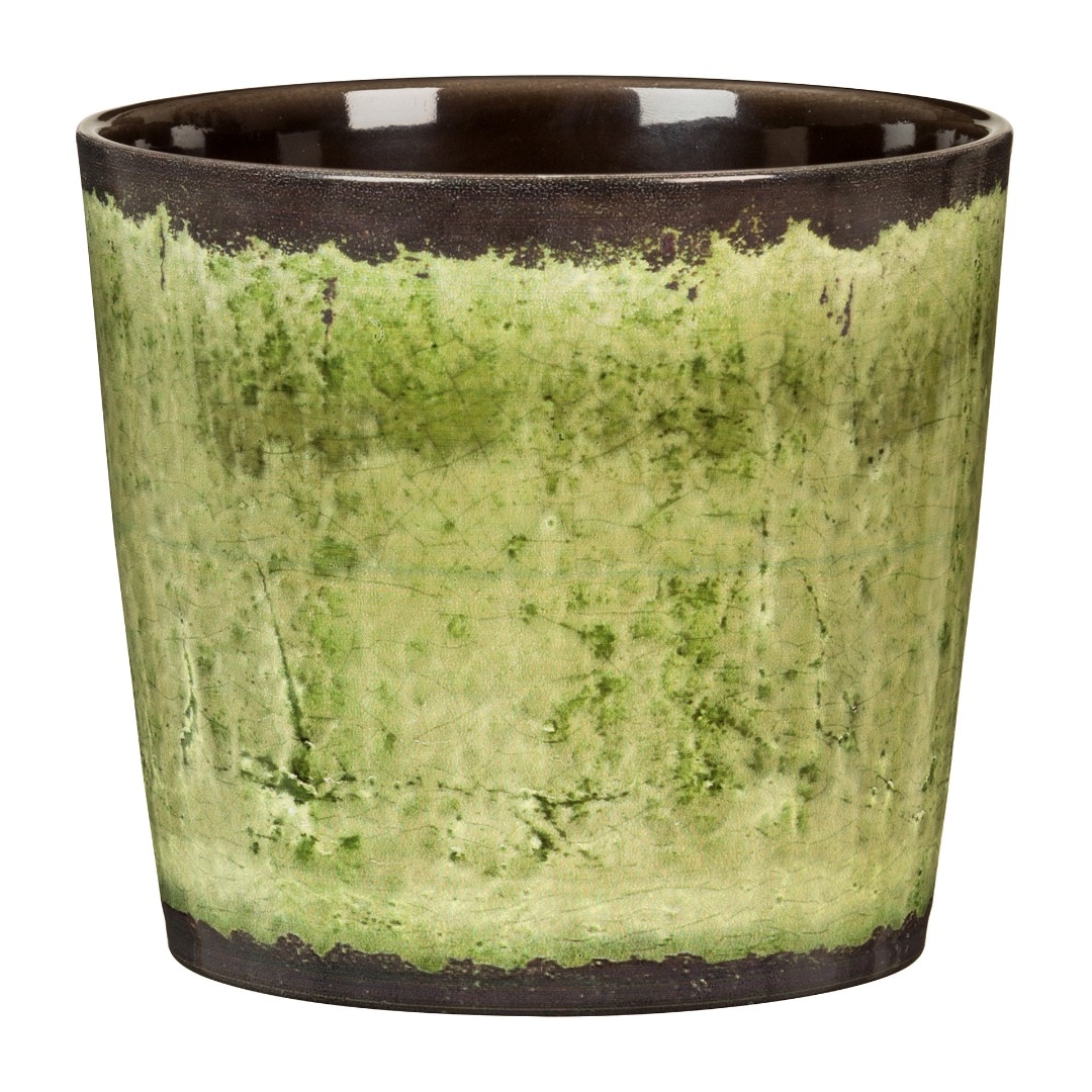 Ghiveci, rotund verde Glaze, 11 cm  Scheurich