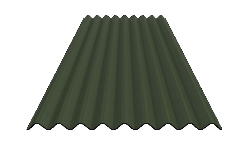 Placa ondulata bituminata, verde, 200 x 87 cm, 1.67 mp  Gutta