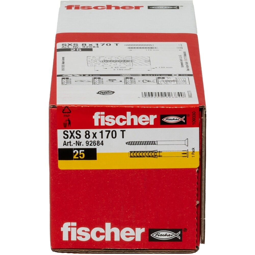 Surub cu diblu beton FISCHER SXS, 8 x 175mm, 25buc