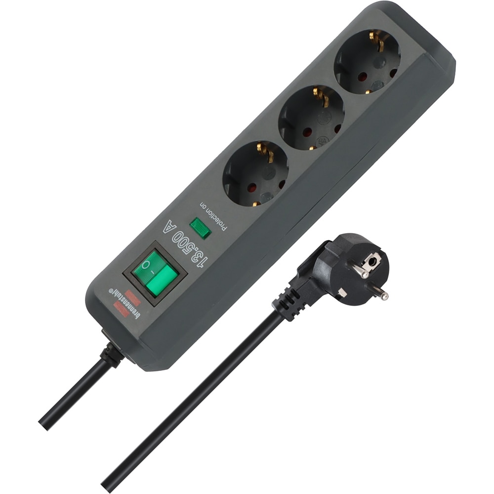 Prelungitor BRENNENSTUHL Eco Line, 3 prize, 1.5m, antracit