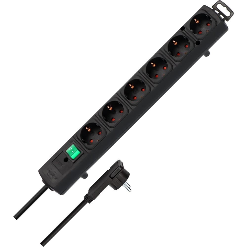 Prelungitor BRENNENSTUHL Comfort Line, 6 prize, 2m, negru