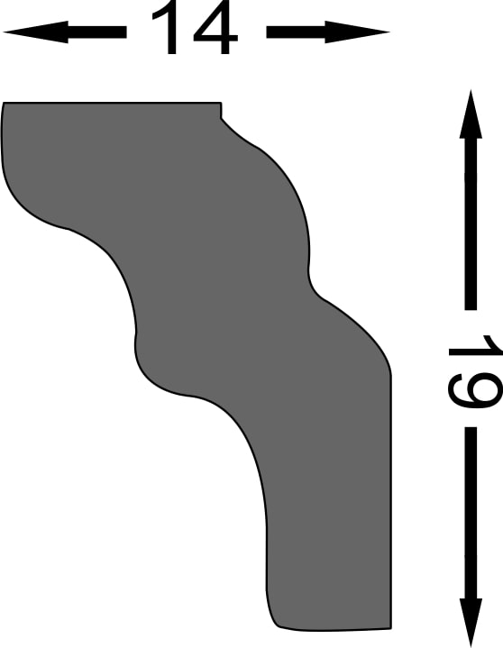 Bagheta Decorativa Pwx 01 1,4X200Cm, 10Mm • Decosa