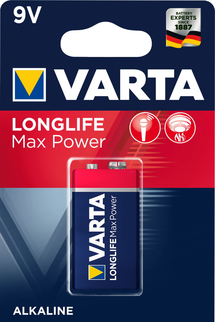 Baterie alcalina, 6LR61  Varta Longlife Max Power