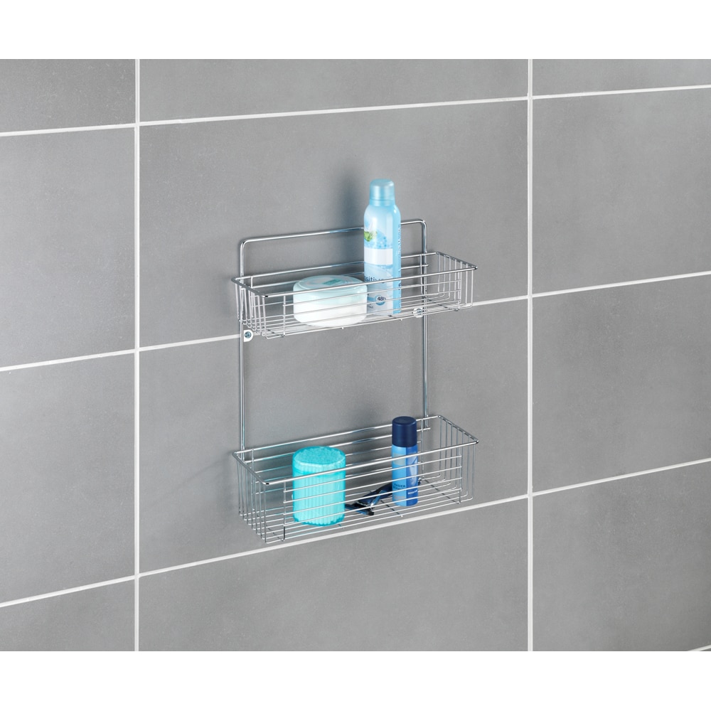 Etajera baie WENKO Avesta, 2 polite, crom