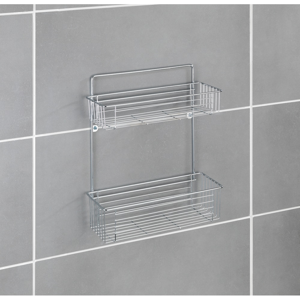 Etajera baie WENKO Avesta, 2 polite, crom