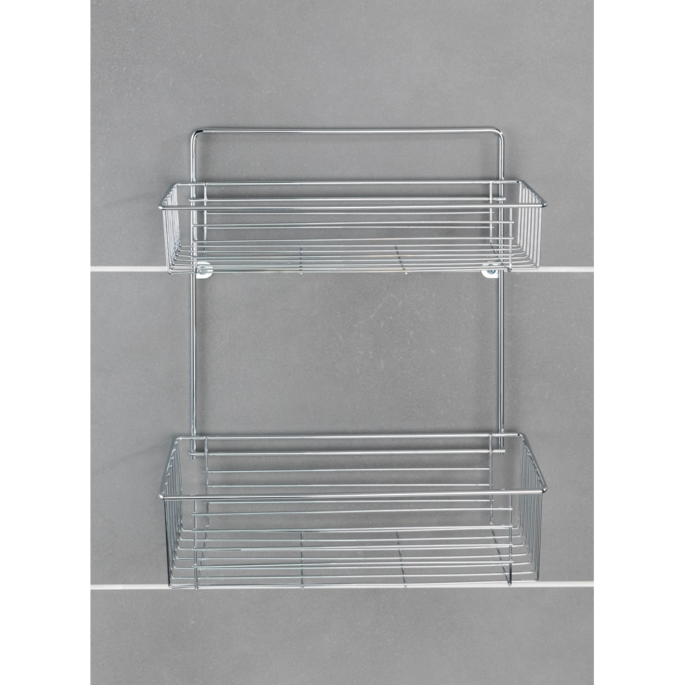 Etajera baie WENKO Avesta, 2 polite, crom