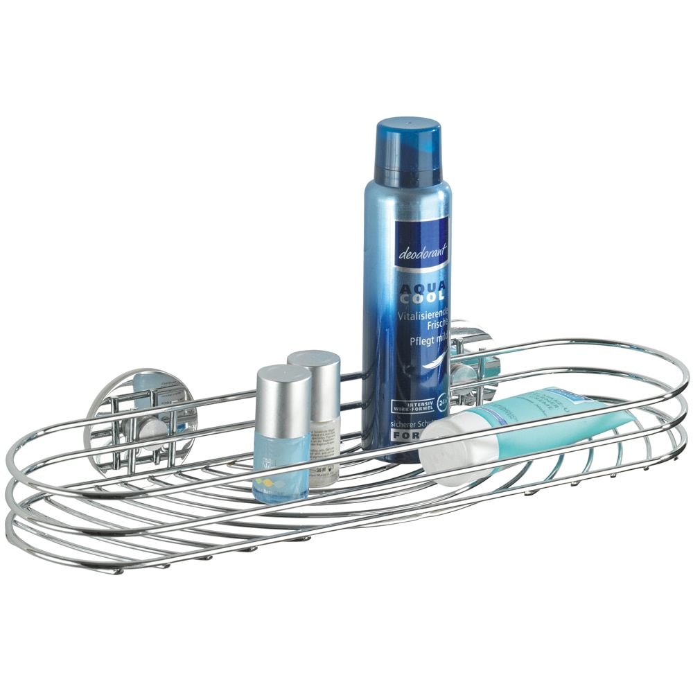 Etajera baie WENKO Maxi, inox, 38 cm, argintiu
