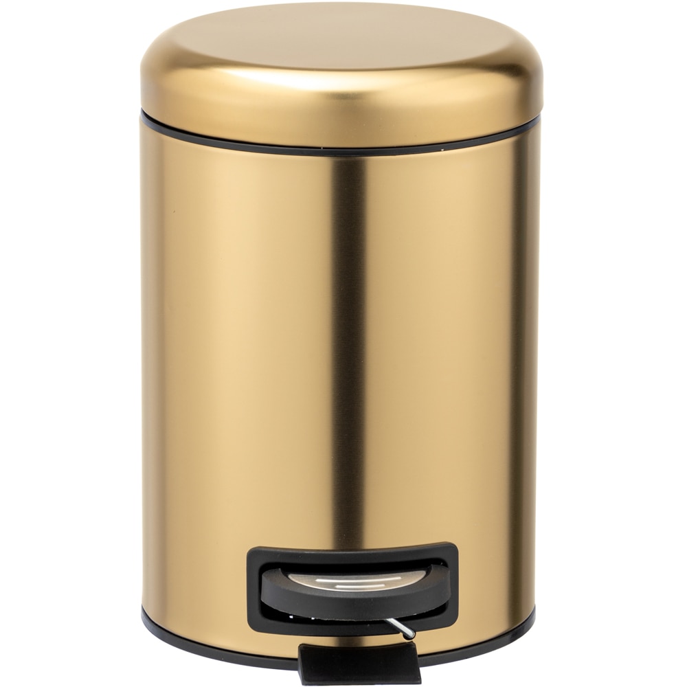 Cos gunoi pentru baie WENKO Leman, 3 l, rotund, inox, auriu
