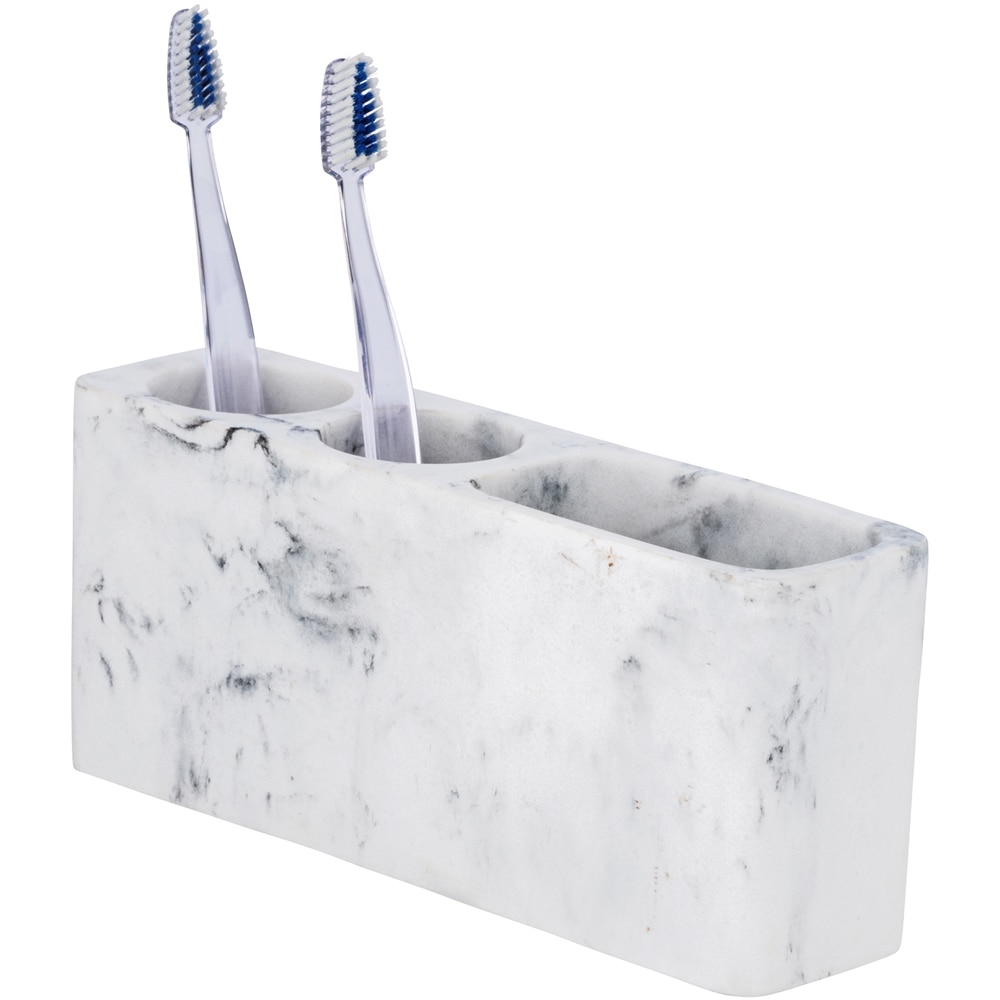 Suport periute de dinti WENKO Desio, 3 compartimente, alb-gri