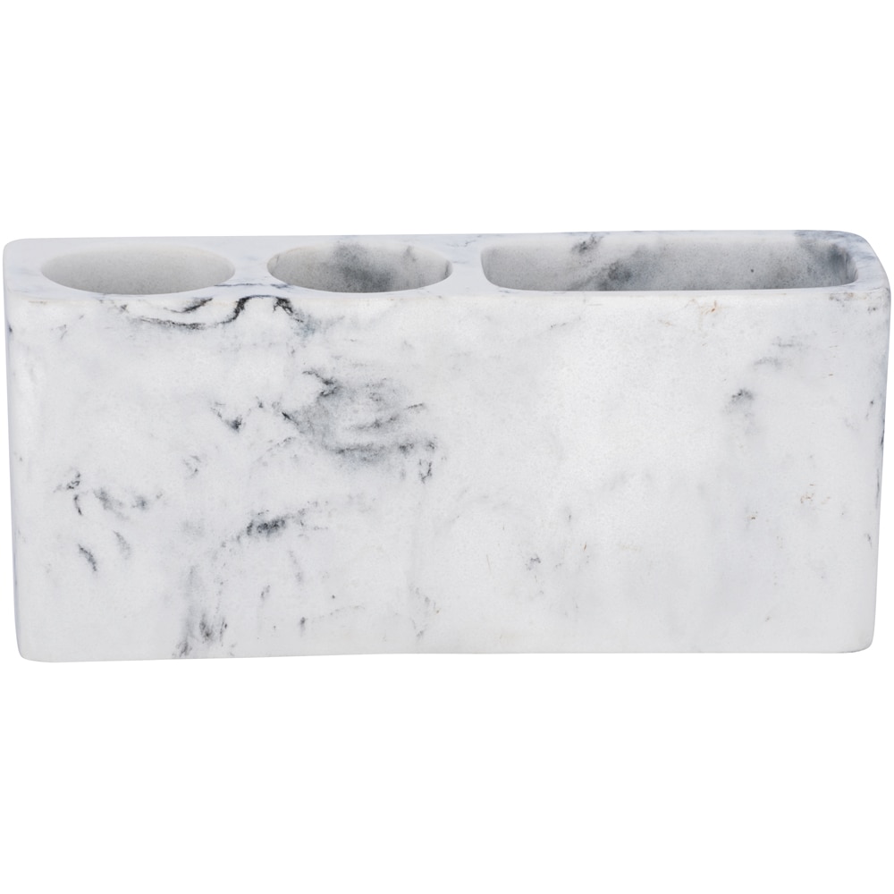 Suport periute de dinti WENKO Desio, 3 compartimente, alb-gri