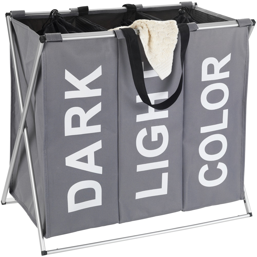 Cos rufe WENKO Trio, poliester/aluminiu, 129 l, gri