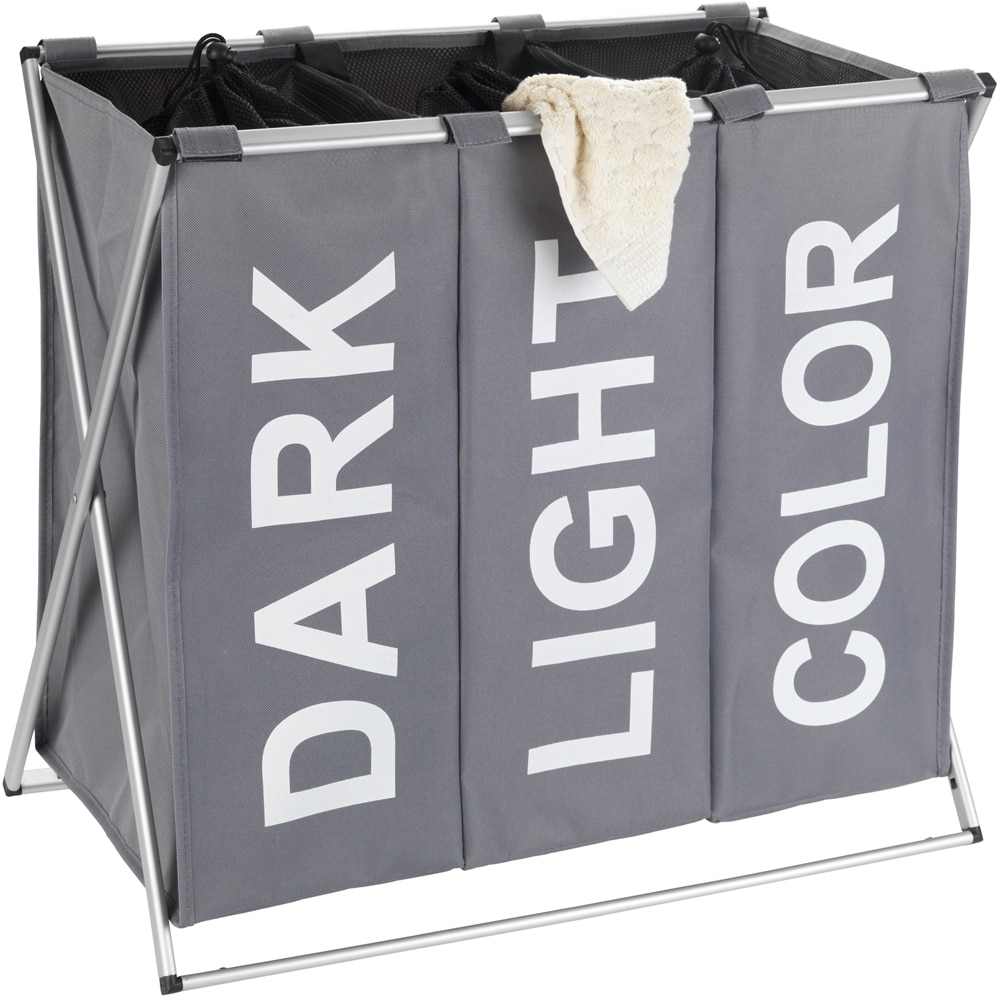 Cos rufe WENKO Trio, poliester/aluminiu, 129 l, gri