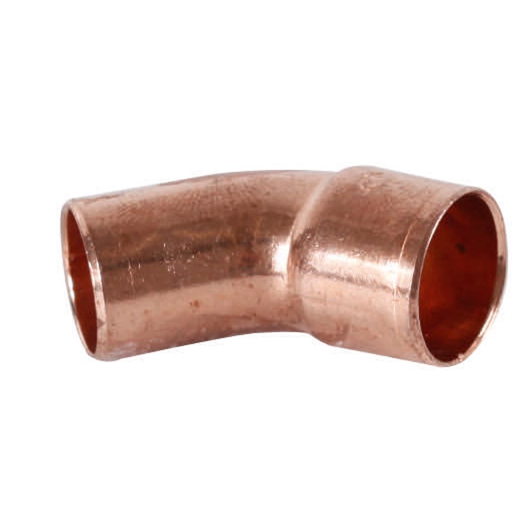 Cot cupru, unghi 45 grade, interior-exterior, diametru 15 mm