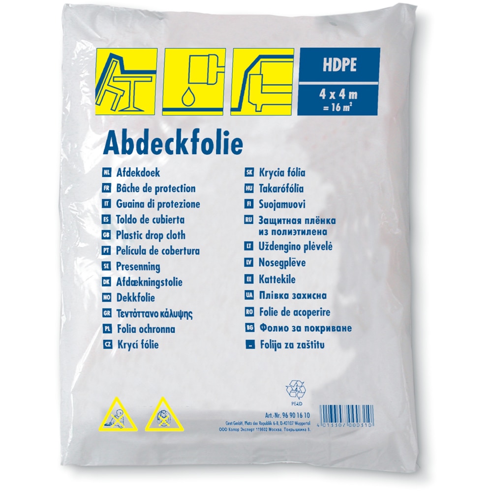 Folie protectie COLOR EXPERT, 4 x 4 m, grosime 0.004mm, 16mp