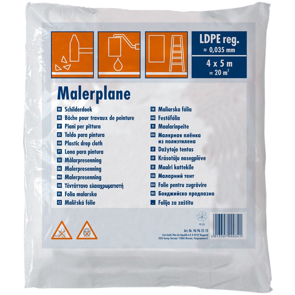 Folie protectie COLOR EXPERT, 4 x 5 m, grosime 0.035mm, 20mp