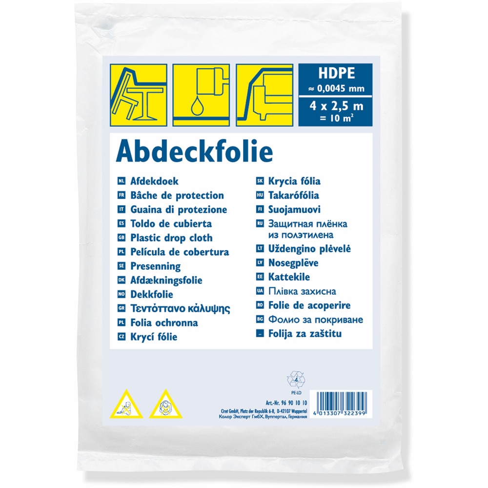 Folie protectie COLOR EXPERT, 4 x 2.5 m, grosime 0.0045mm, 10mp