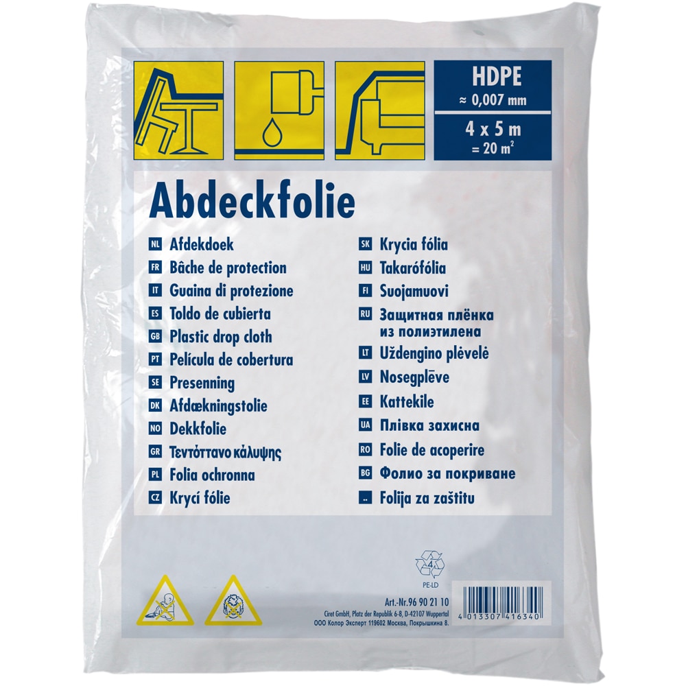 Folie protectie COLOR EXPERT, 4 x 5 m, grosime 0.007mm, 20mp