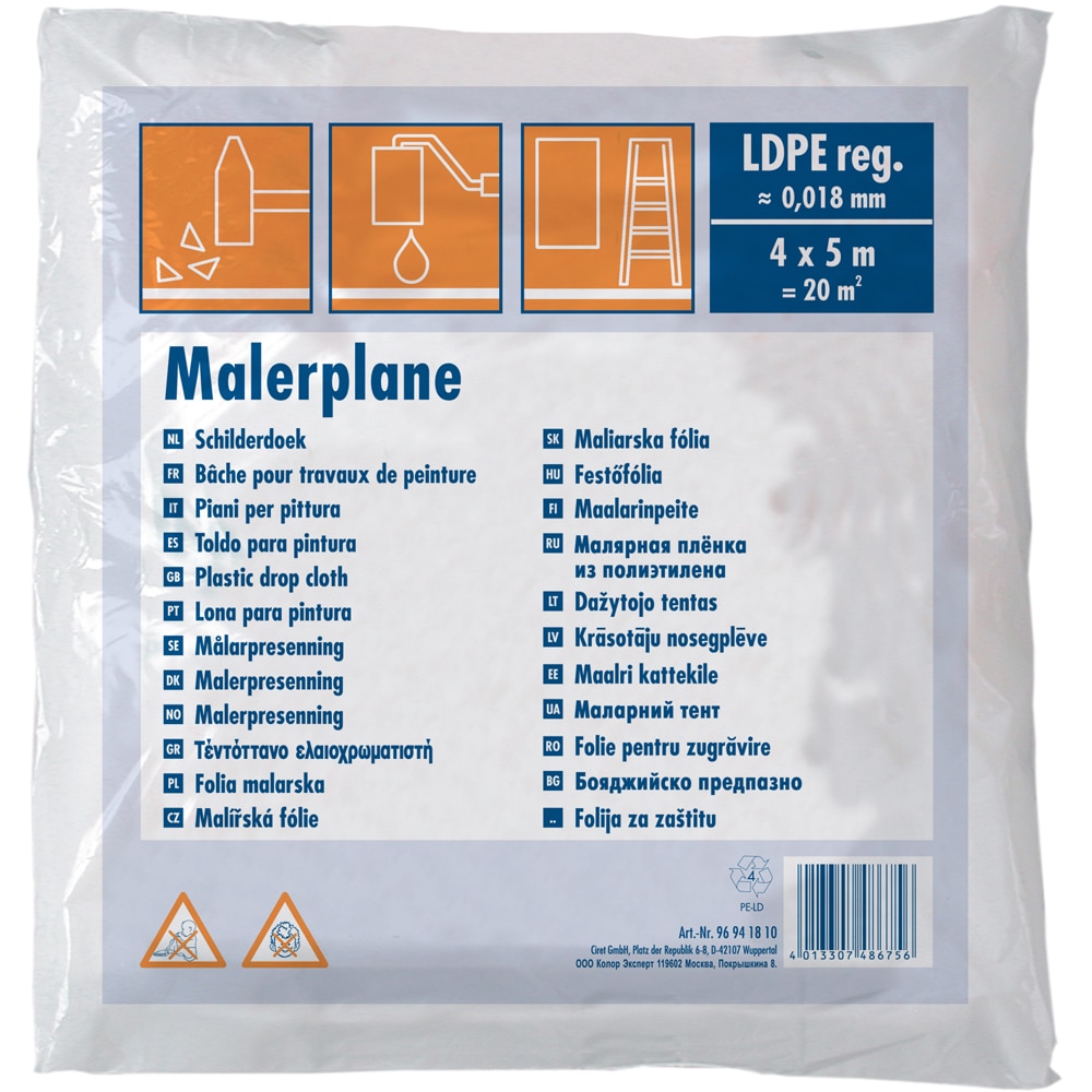 Folie protectie COLOR EXPERT, 4 x 5 m, grosime 0.018mm, 20mp