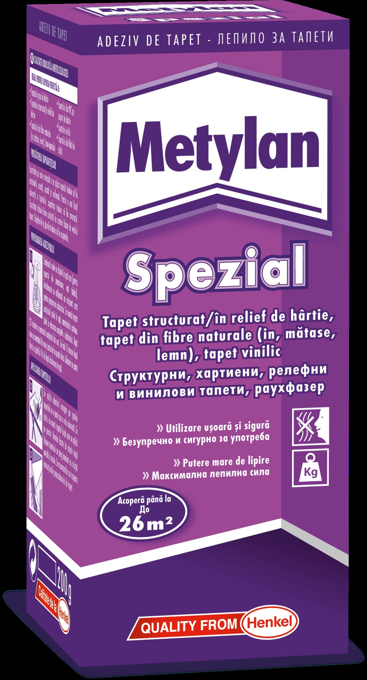 Adeziv pentru tapet greu, transparent, 200 g   Metylan