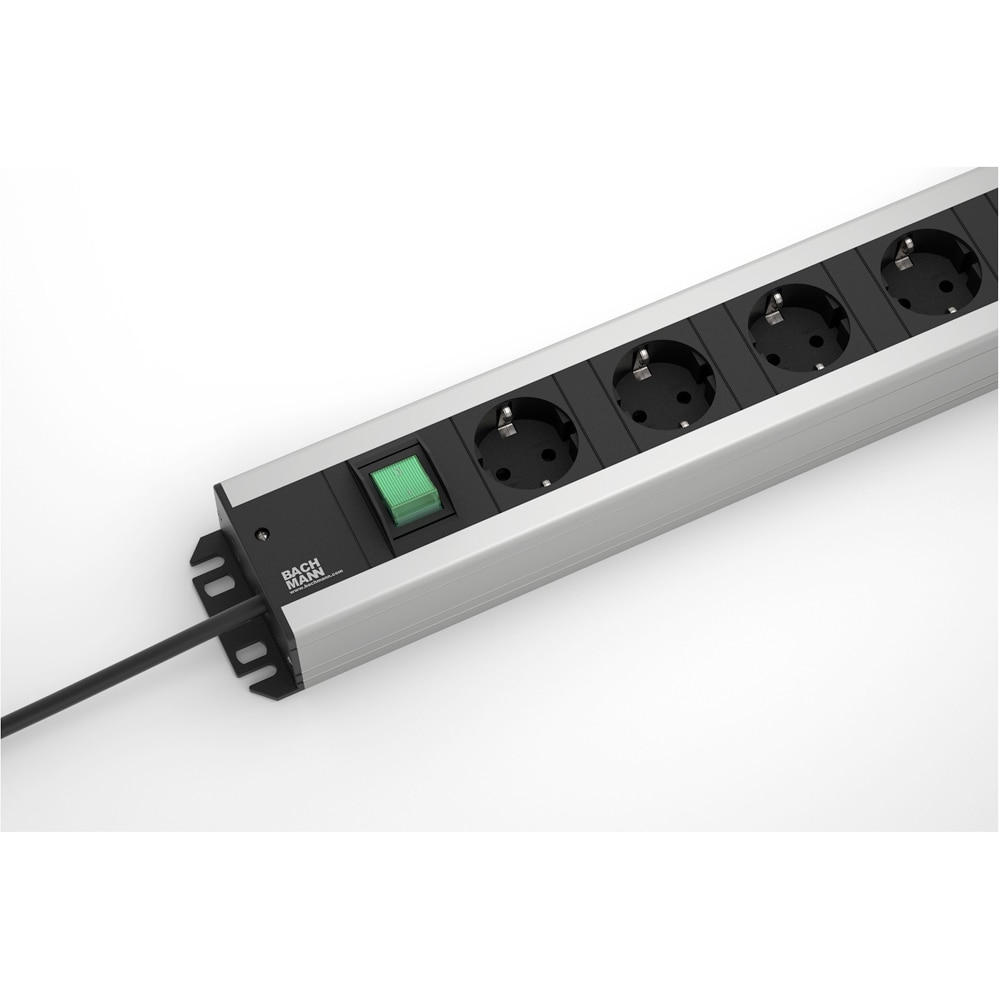 Multipriza BACHMANN Profi, 6 prize, intrerupator, negru