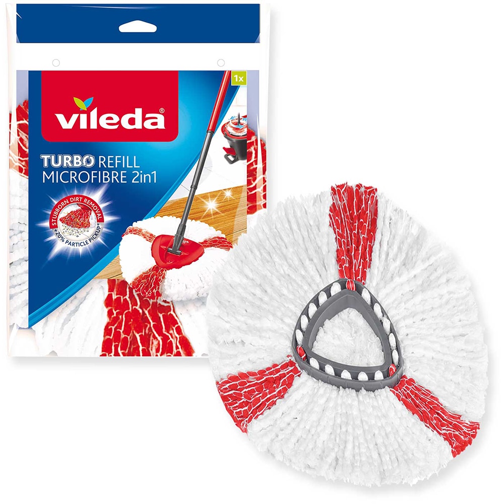 Rezerva mop VILEDA 46823 Easy Wring Turbo, alb-rosu