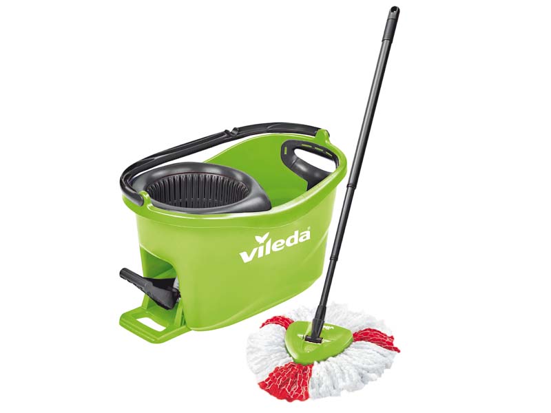 Set galeata cu storcator + mop + maner VILEDA Easy Wring Turbo Colors, verde