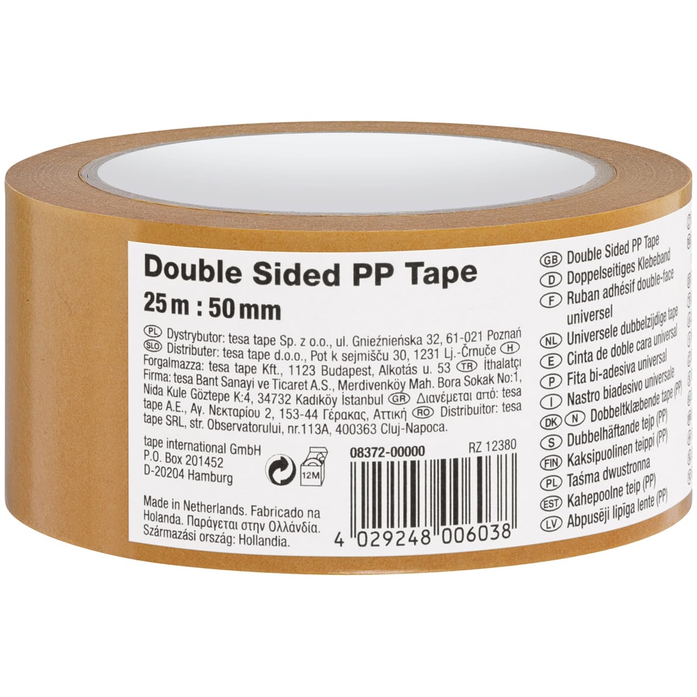 Banda dublu adeziva TESA PP EC, 25 m x 50 mm