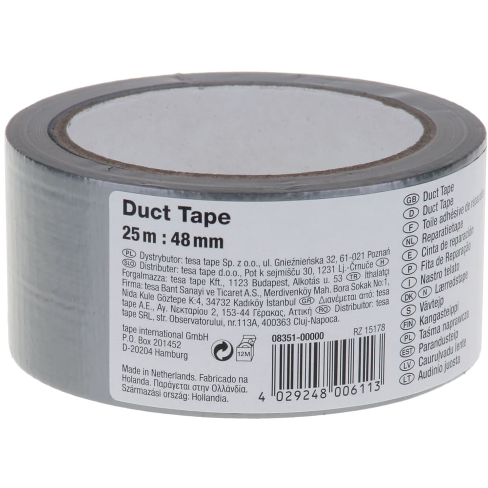 Banda adeziva pentru reparatii TESA, 10 m x 48 mm, argintiu