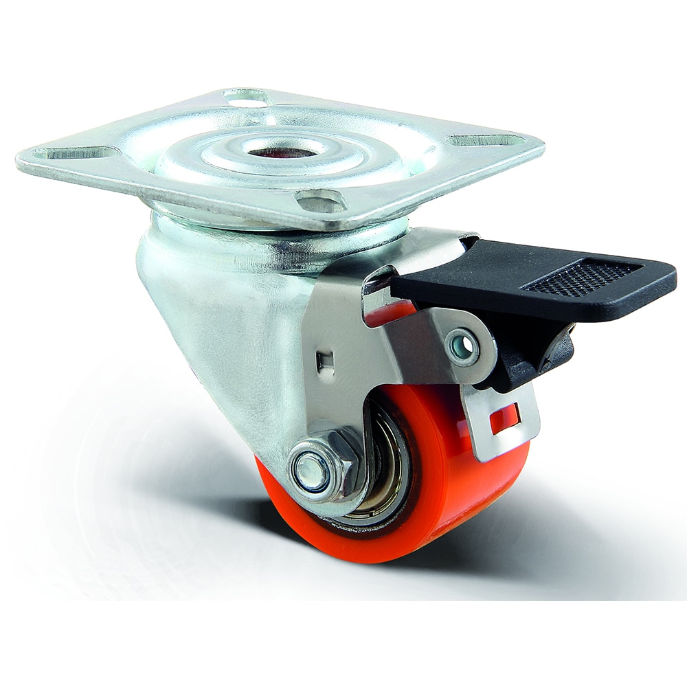 Roata pivotanta TENTE, poliuretan, 50 mm, 75 kg, portocaliu