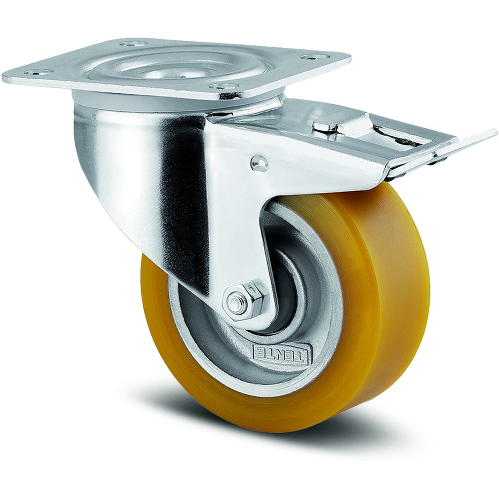 Roata pivotanta TENTE, poliuretan, 80 mm, 250 kg, portocaliu