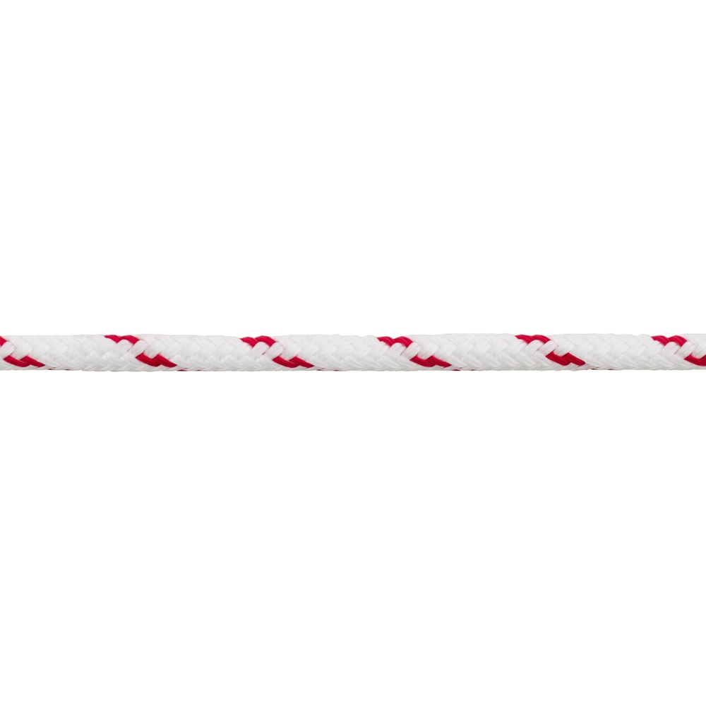 Franghie PP dublu impletita, 6 mm, 15 m, alb-rosu