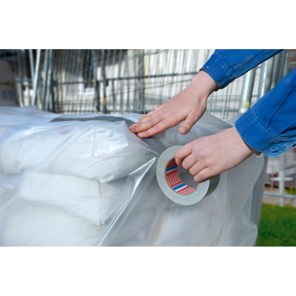 Banda adeziva Duct Tape TESA 4610 Basic, 50 m x 50 mm, gri-argintiu