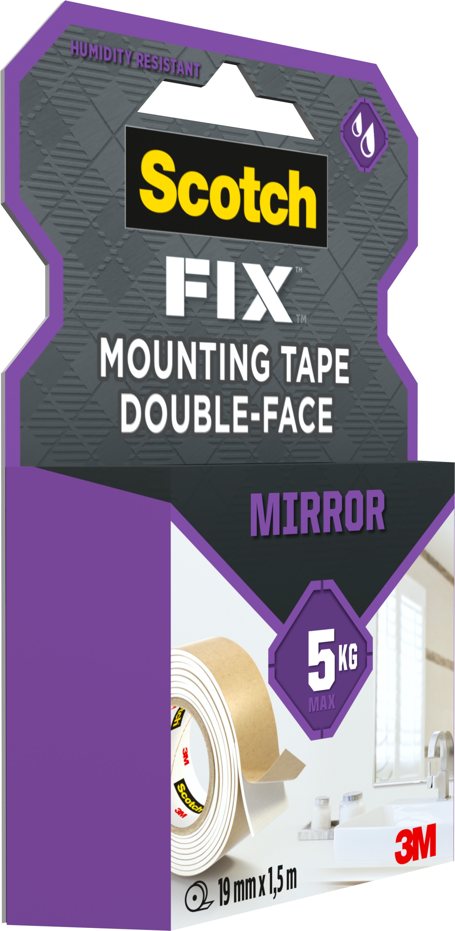 Banda montare oglinzi 1.9 cm x 1.5 m Bej  Scotch