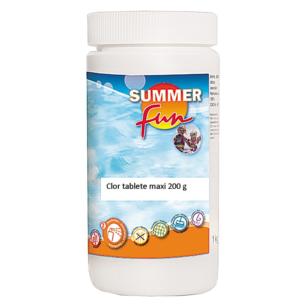 Tratament piscina SUMMER FUN, Clor maxi, tablete, 1 kg