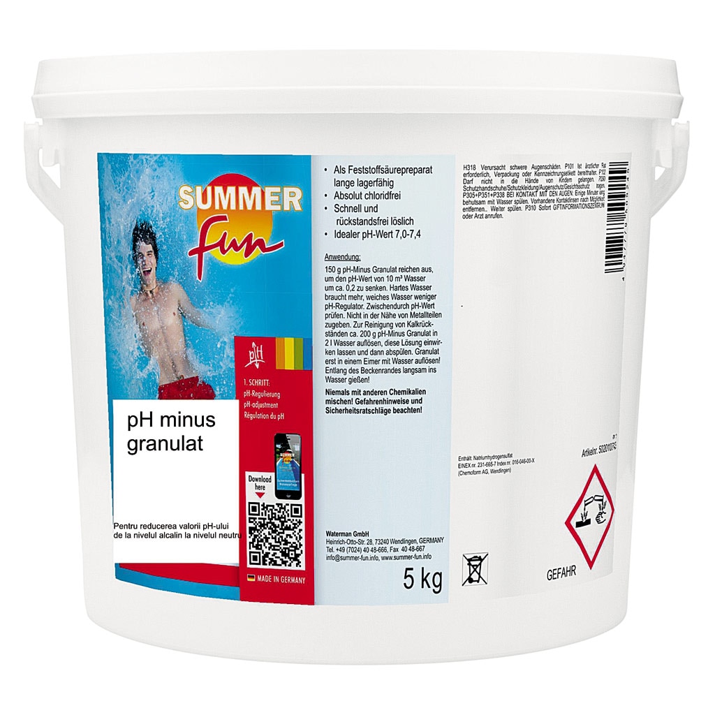 Tratament piscina PH minus granulat, 5 kg   Summer fun
