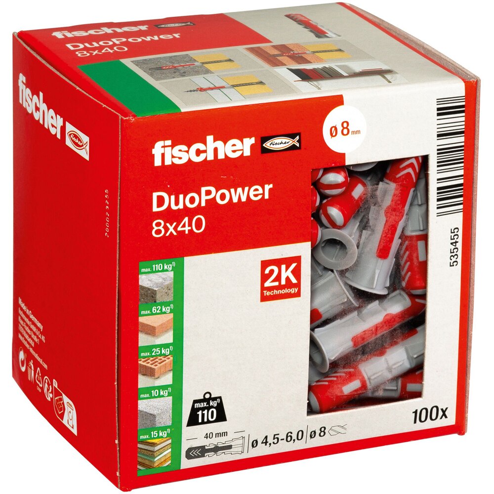 Diblu universal FISCHER DuoPower, 8 x 40mm, 100buc