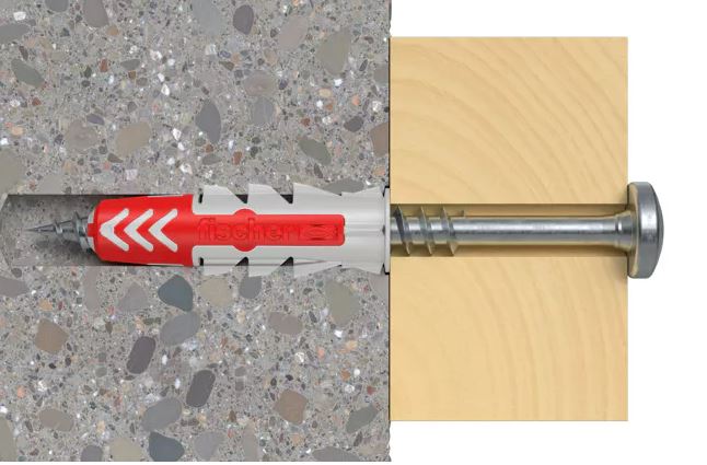 Set de 4 dibluri duopower 8 x 65 cu holsurub cu cap inecat PZ2, total filetat  Fischer