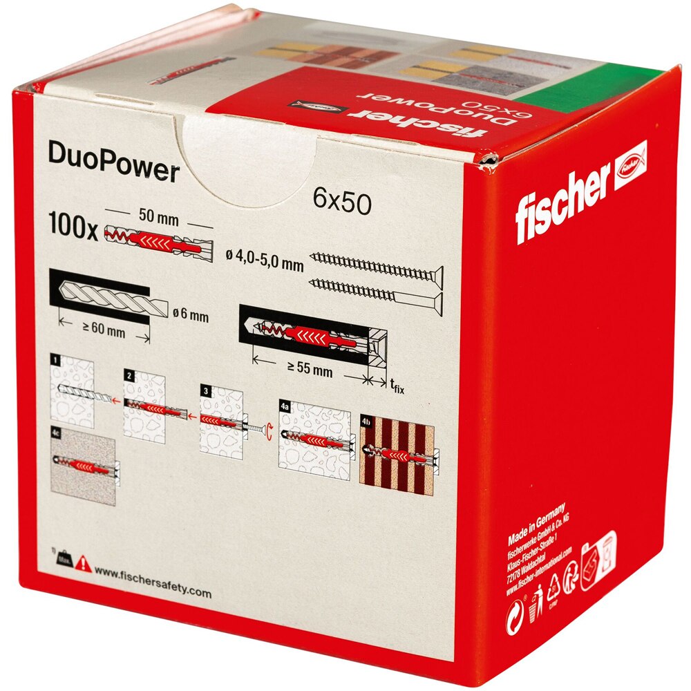 Diblu universal FISCHER DuoPower, 6 x 50mm, 100buc