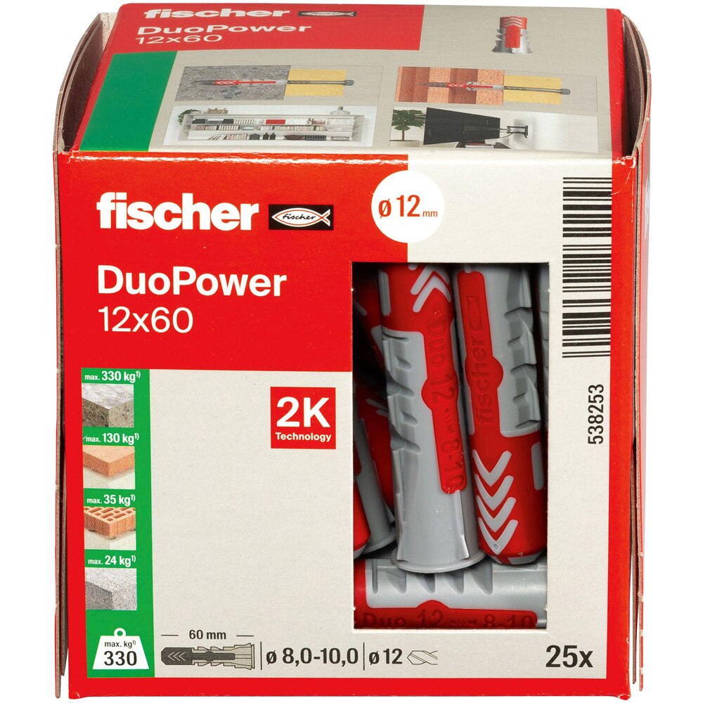 Diblu universal FISCHER DuoPower, 12 x 60mm, 25buc