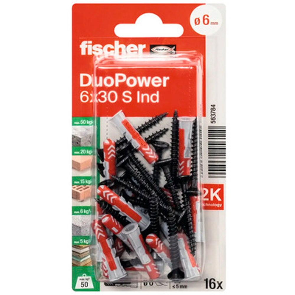 Surub cu diblu universal FISCHER DuoPower, 6 x 35mm, 16buc