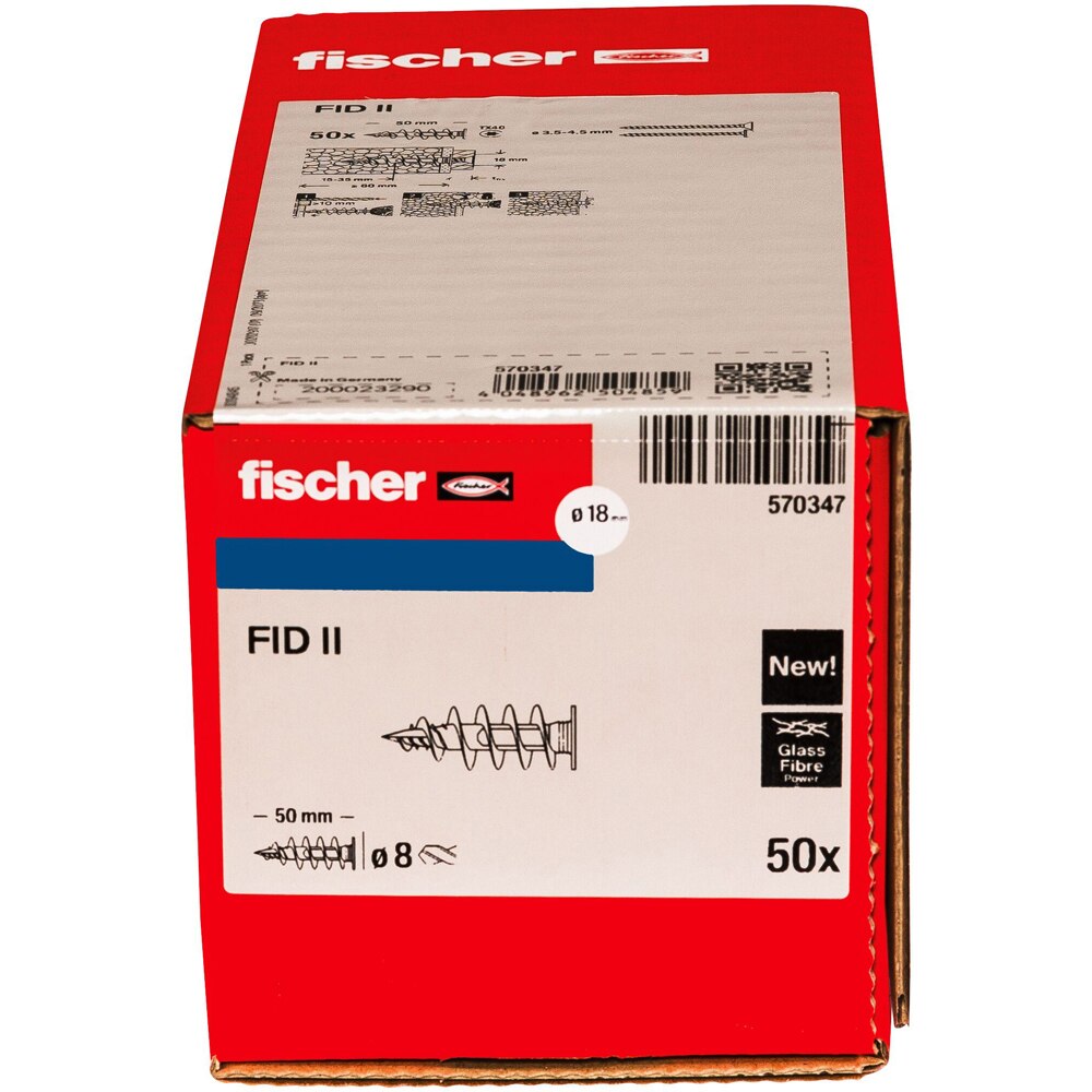 Diblu polistiren FISCHER FID II, 18 x 55mm, 50buc