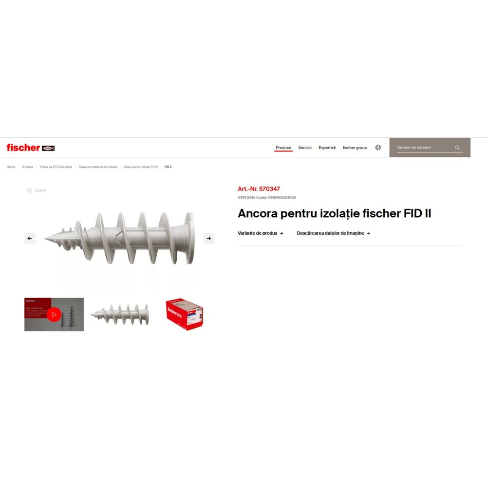 Diblu polistiren FISCHER FID II, 18 x 55mm, 50buc
