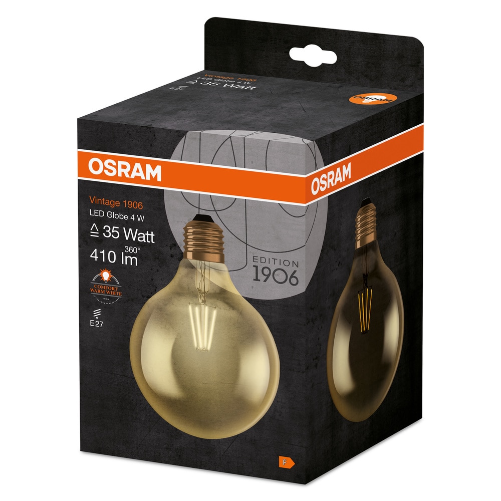 Bec LED decorativ, Osram, E27, 5W, 2500K, auriu