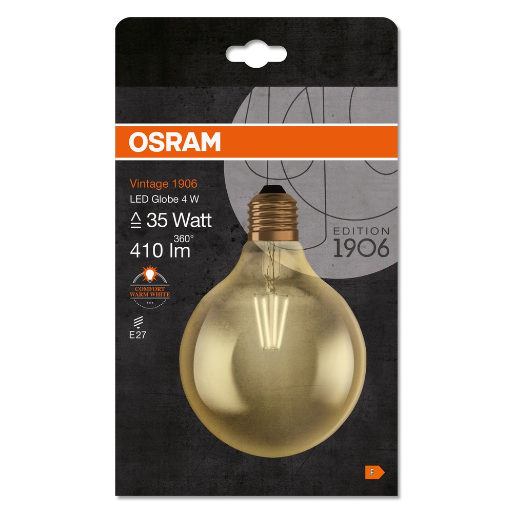Bec LED decorativ, Osram, E27, 5W, 2500K, auriu