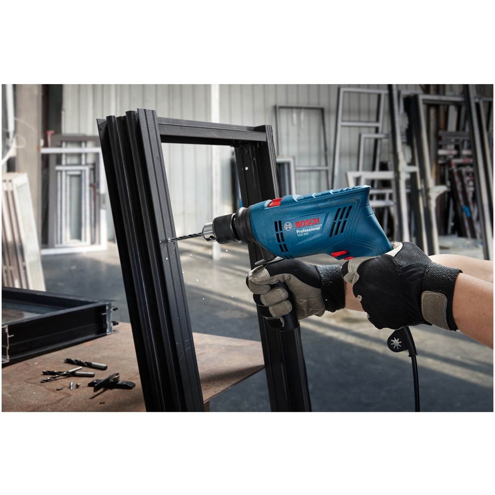 Masina de gaurit cu percutie Bosch Professioanal GBB600, 600W, 3000RPM, mandrina rapida 13mm