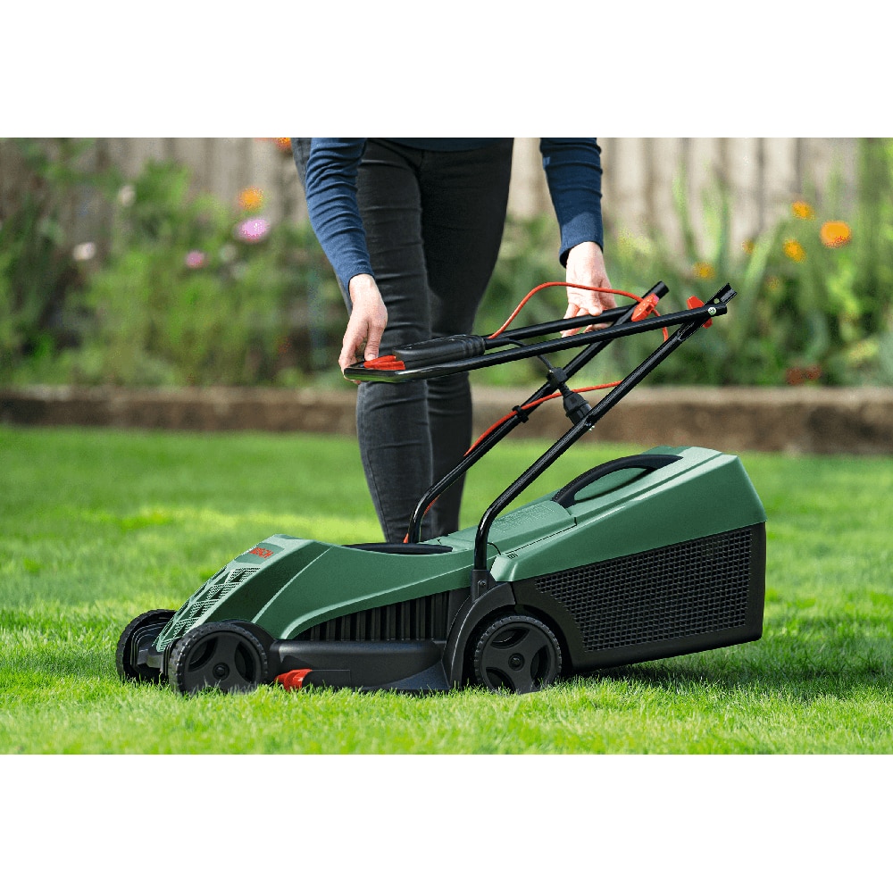 Masina de tuns gazon BOSCH Easy Rotak 32-215, Electrica, 1200W, latime taiere 32 cm, cos 31L, negru-verde