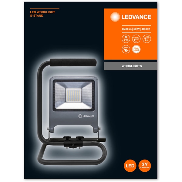 Lampa de lucru LEDVANCE 4058075213876, 50W, 4500 lumeni, negru